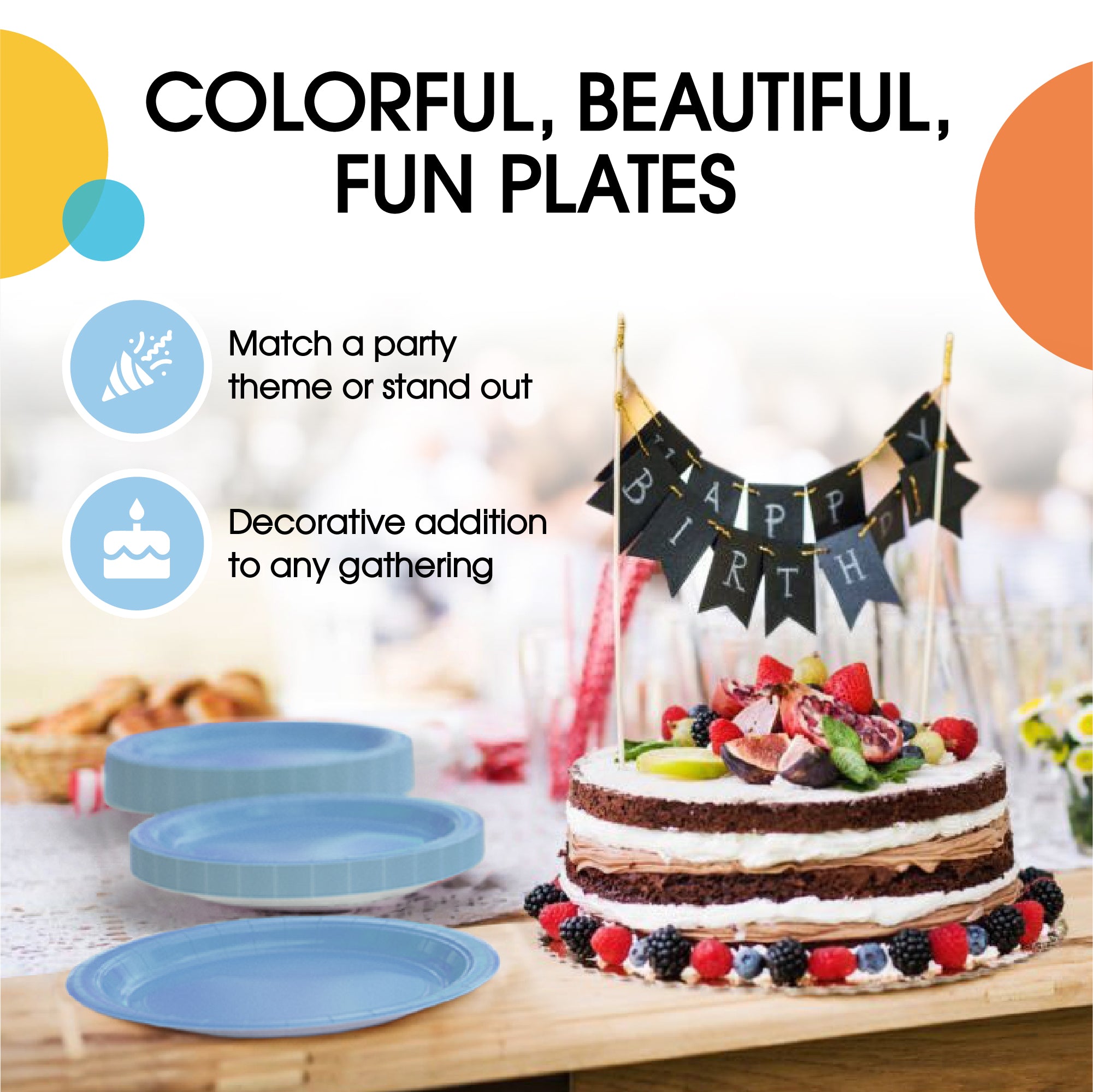 9 In. Light Blue Paper Plates - 20 Ct.