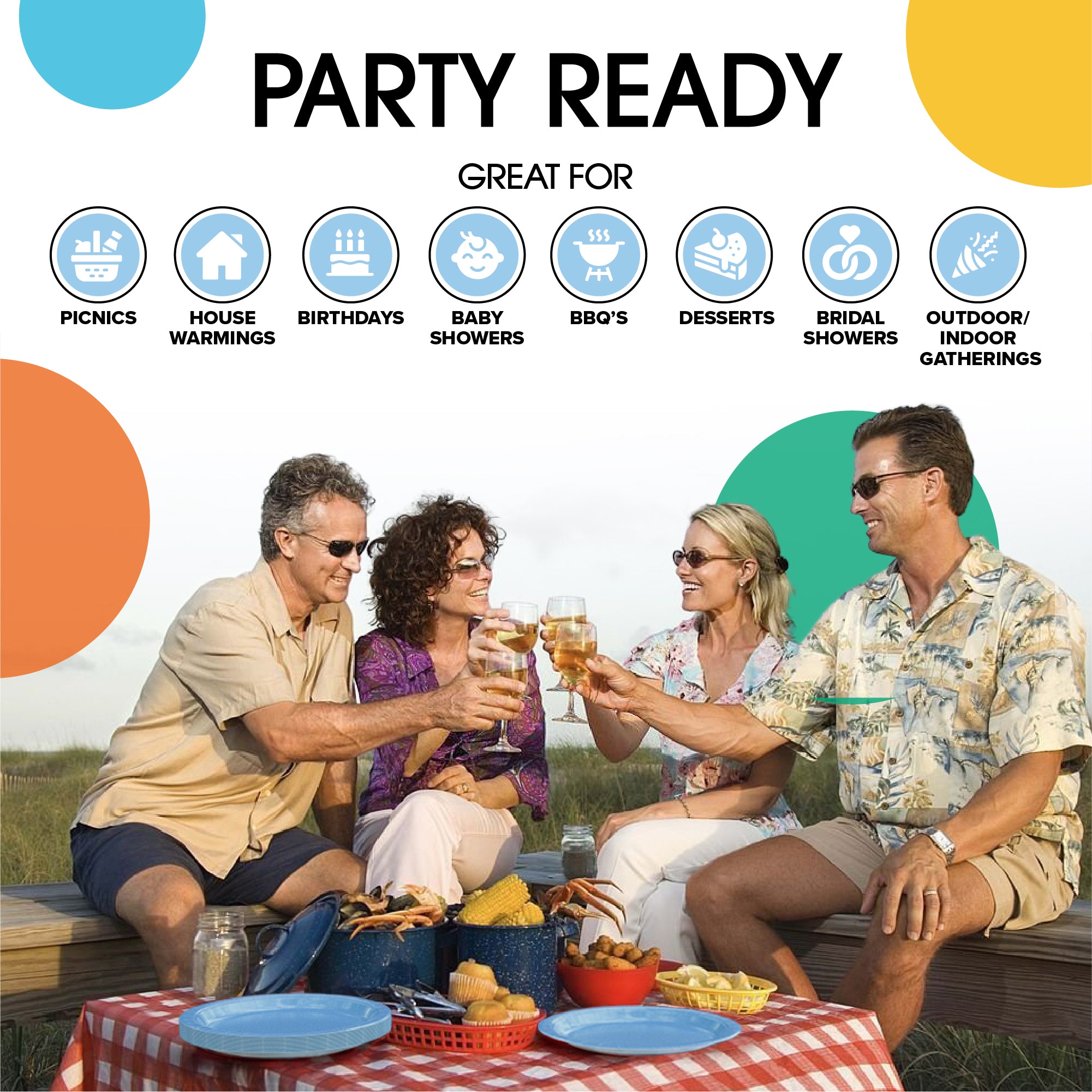 9 In. Light Blue Paper Plates - 20 Ct.