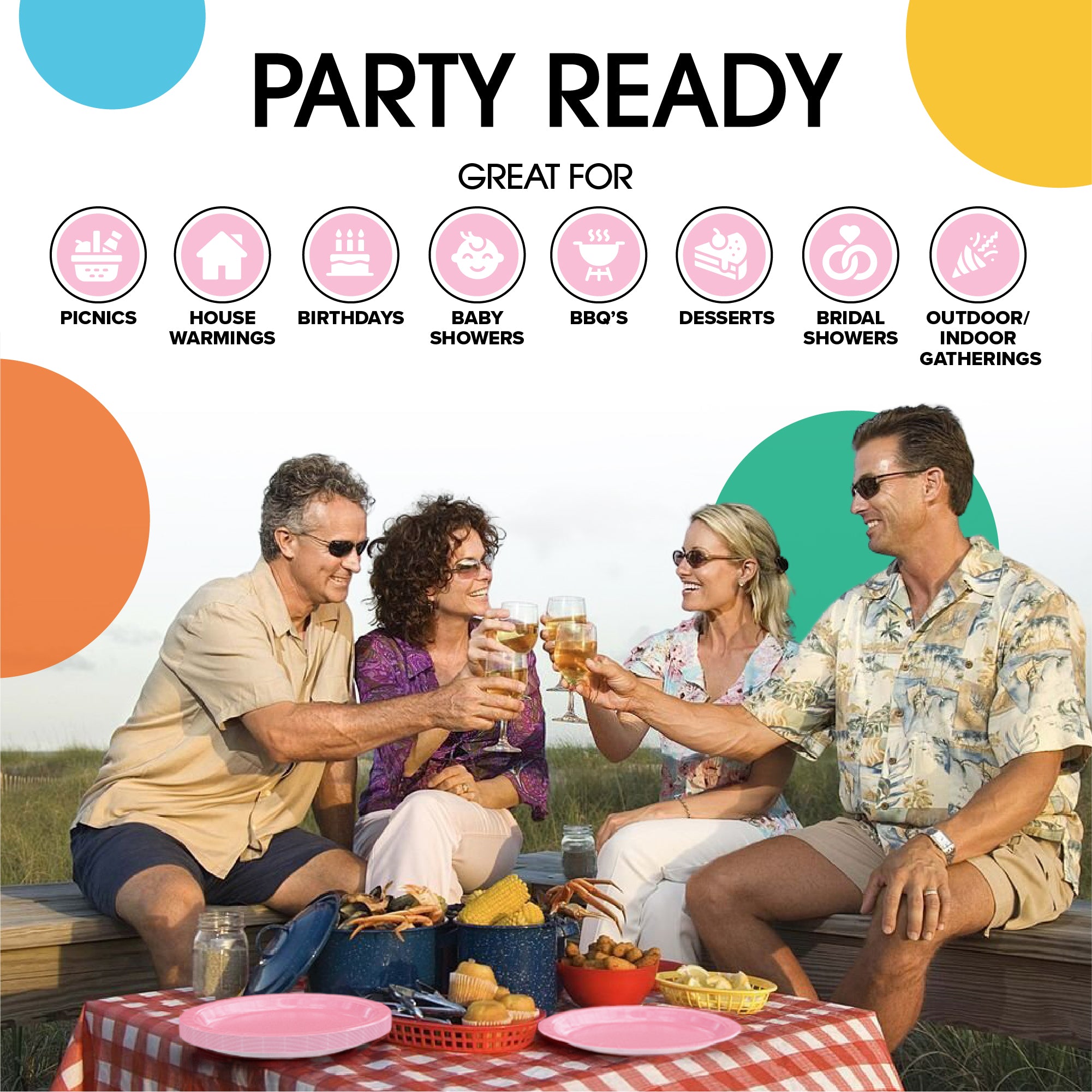 9 In. Pink Paper Plates - 20 Ct.