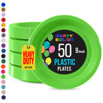 9 in. Lime Green Plastic Plates | 50 Count