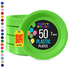 7 in. Lime Green Plastic Plates | 50 Count