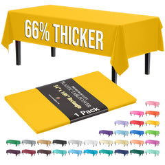 Premium Yellow Plastic Table Cover | 54 in. x 108 in.