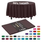 Premium Round Brown Plastic Table Cover | 84 in.