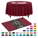 Premium Round Burgundy Plastic Table Cover | 84 in.