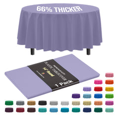 Premium Round Lavender Plastic Table Cover | 84 in.
