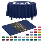 Premium Round Navy Blue Plastic Table Cover | 84 in.