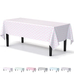 Pink Polka Dot Plastic Table Cover | 54 in. x 108 in.