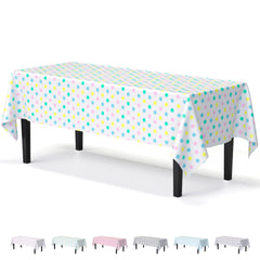 Pastel Polka Dot Plastic Table Cover | 54 in. x 108 in.