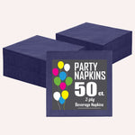 Dark Purple Beverage Napkins - 4.75 in. x 4.75 in. | 50 Count