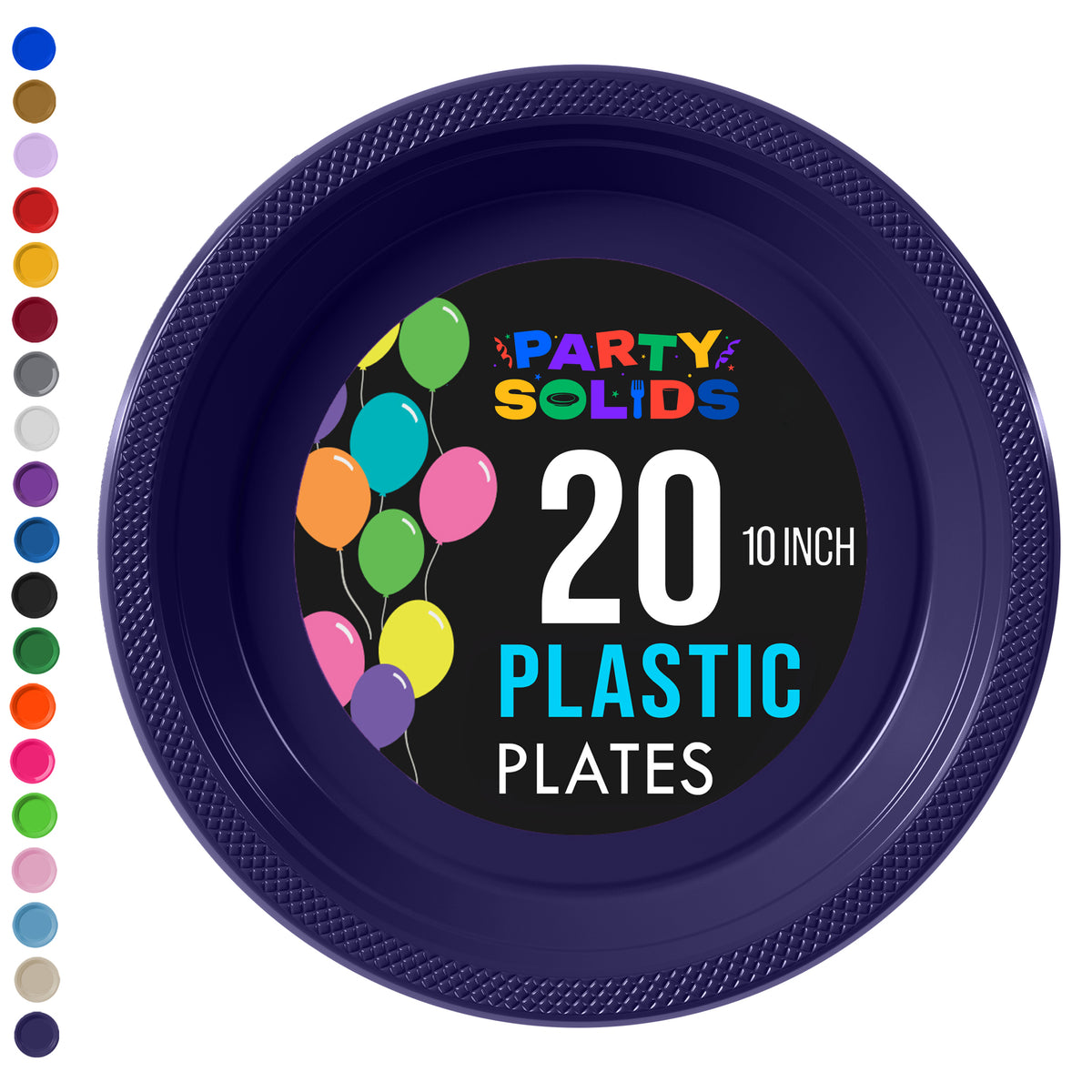10 in. Navy Plastic Plates | 20 Ct.