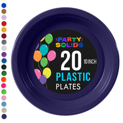 10 in. Navy Plastic Plates | 20 Ct.