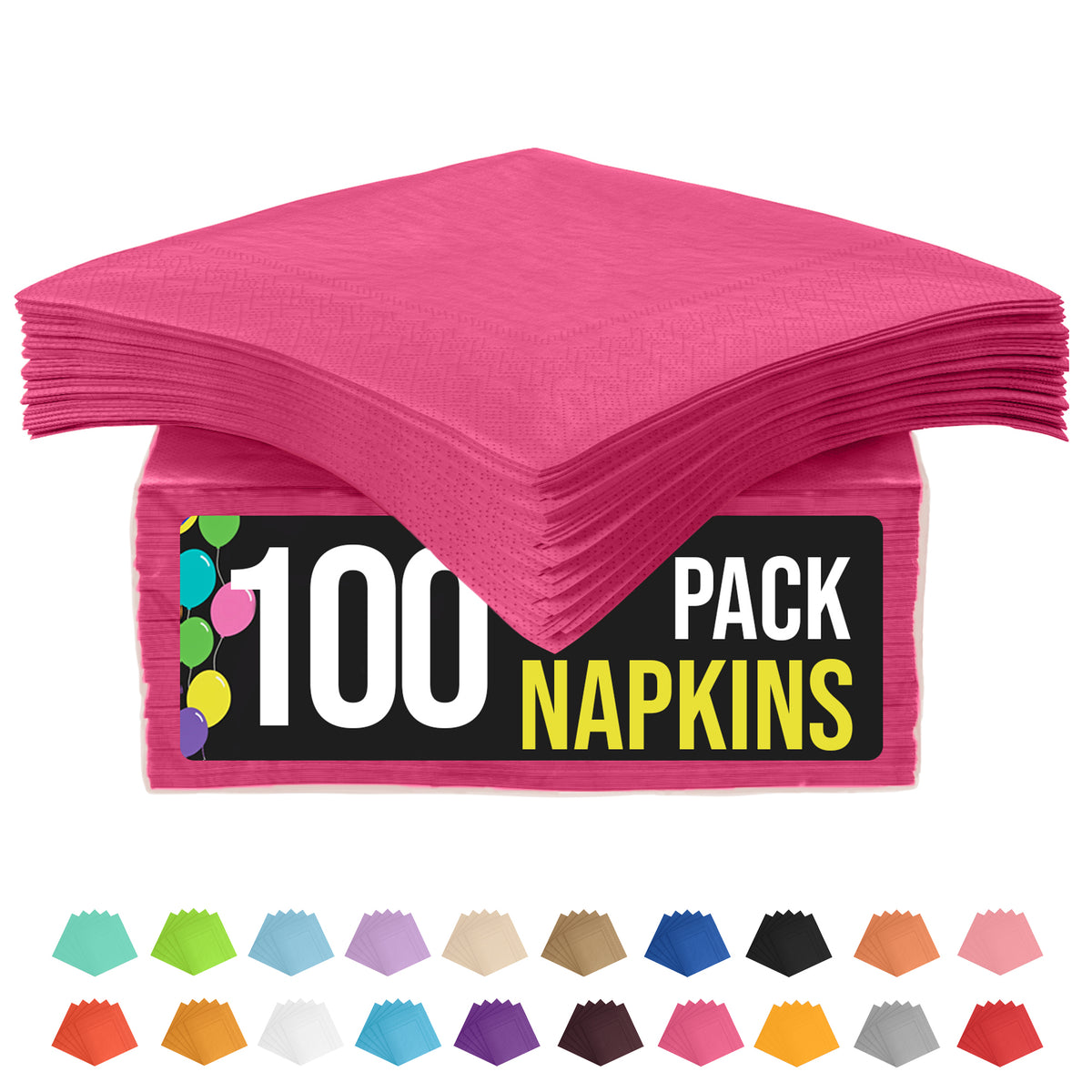 Cerise Luncheon Napkins - 6.75 in. | 100 Count