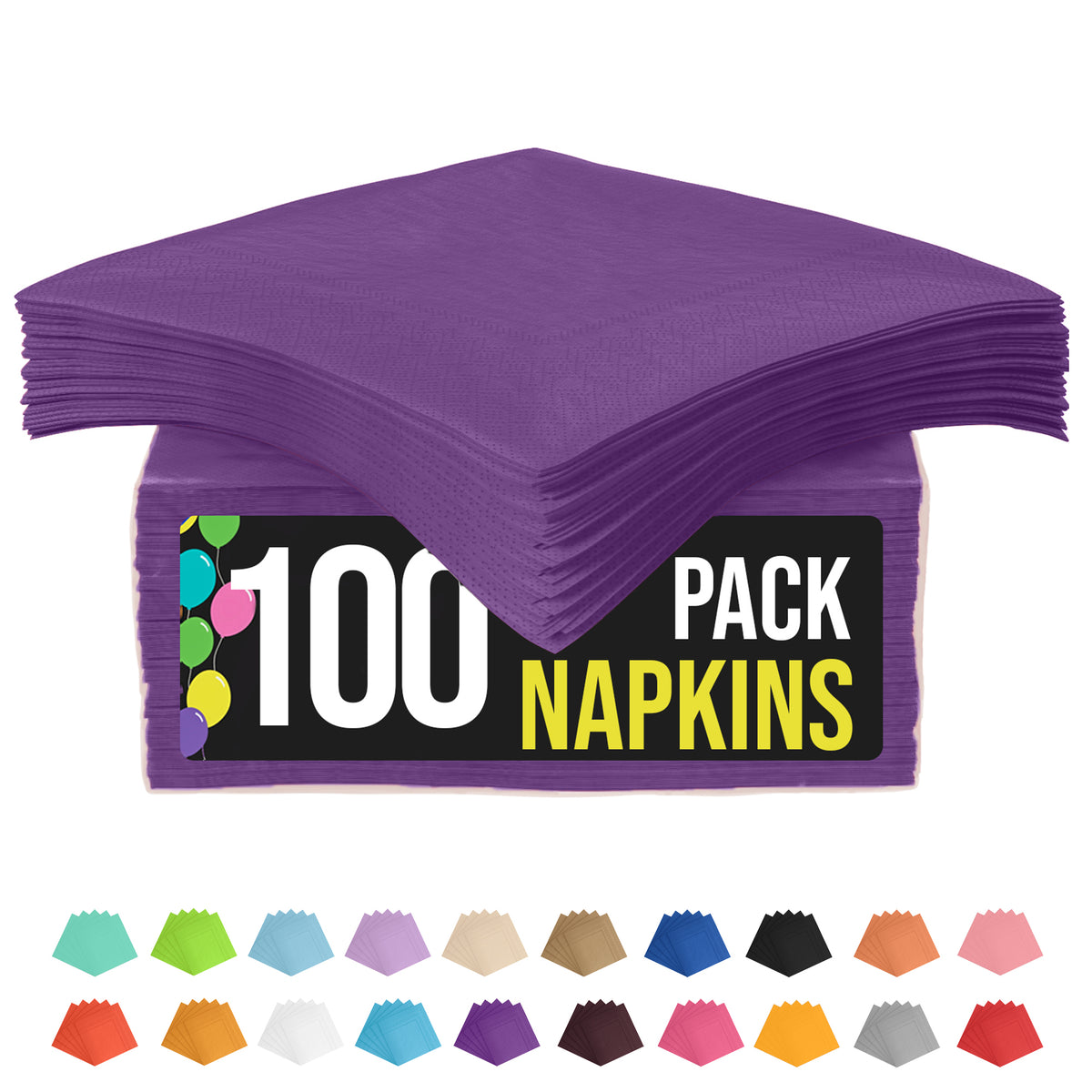 Purple Luncheon Napkins - 6.75 in. | 100 Count