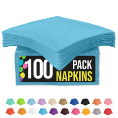 Turquoise Beverage Napkins - 4.75 In. X 4.75 In. | 100 Count