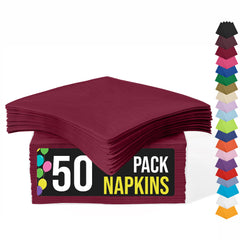 Burgundy Luncheon Napkins | 6.75 in. X 6.75 in. | 50 Count