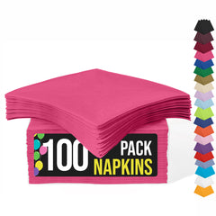 Cerise Beverage Napkins | 4.75 in. x 4.75 in. | 100 Count