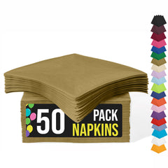 Gold Luncheon Napkins | 6.75 in. X 6.75 in. | 50 Count