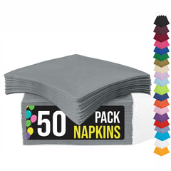 Silver Luncheon Napkins | 6.5 in. x 6.5 in. | 50 Count