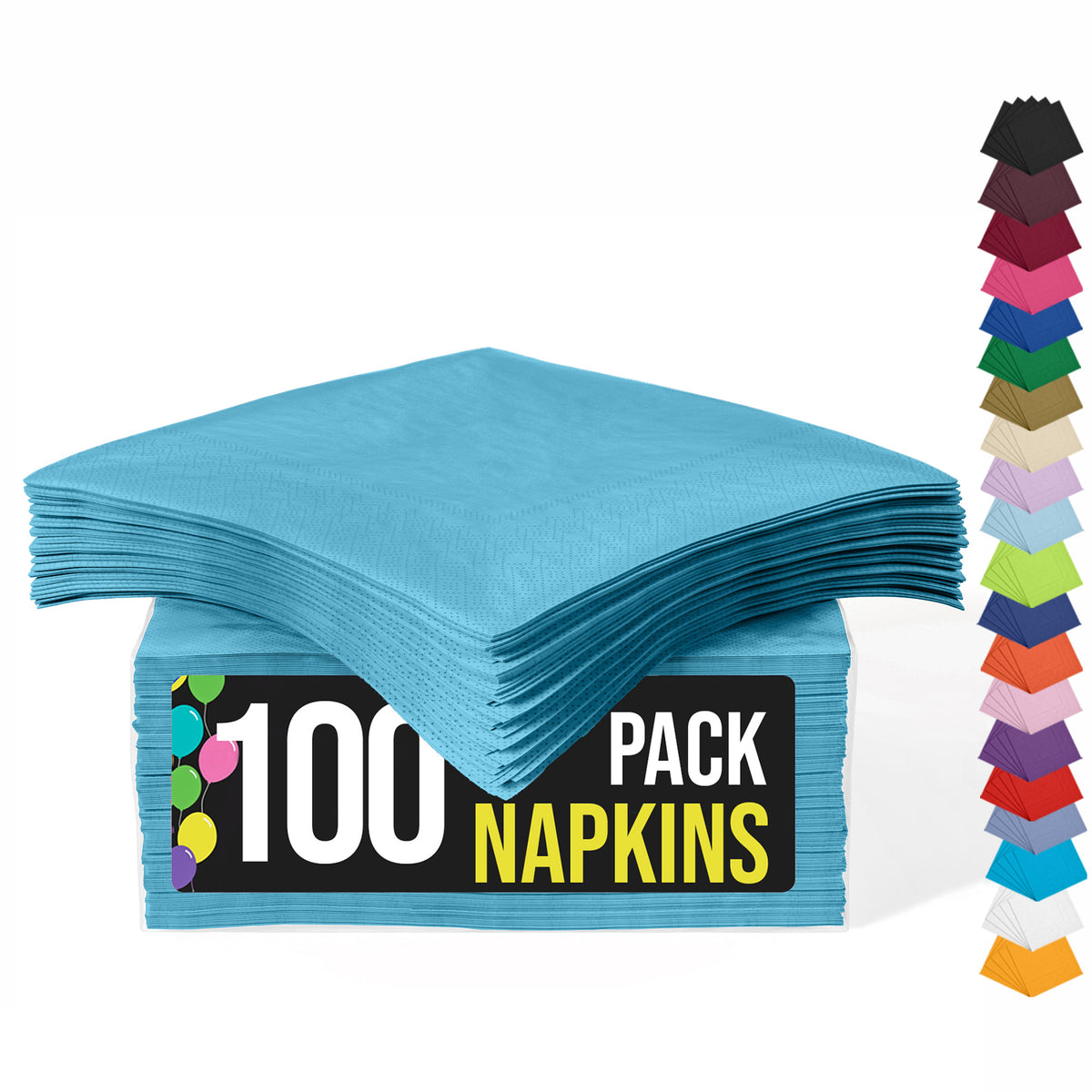 Turquoise Beverage Napkins | 4.75 in. X 4.75 in. | 100 Count