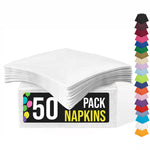 White Beverage Napkins | 4.75 in. x 4.75 in. | 50 Count