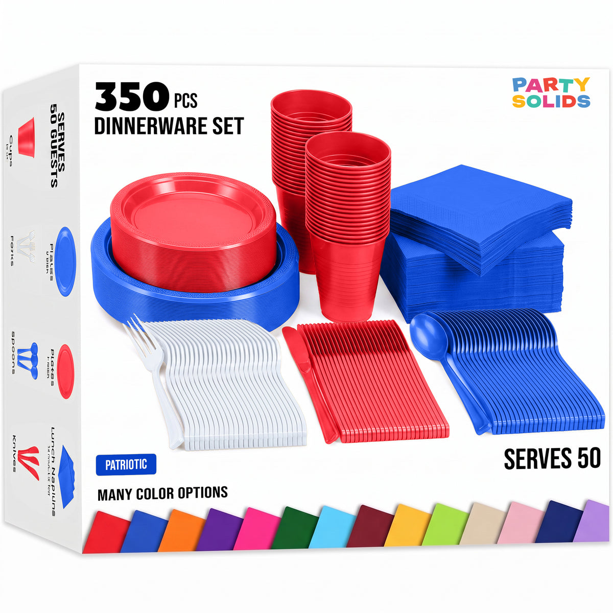 350 Pcs Patriotic Disposable Tableware Set