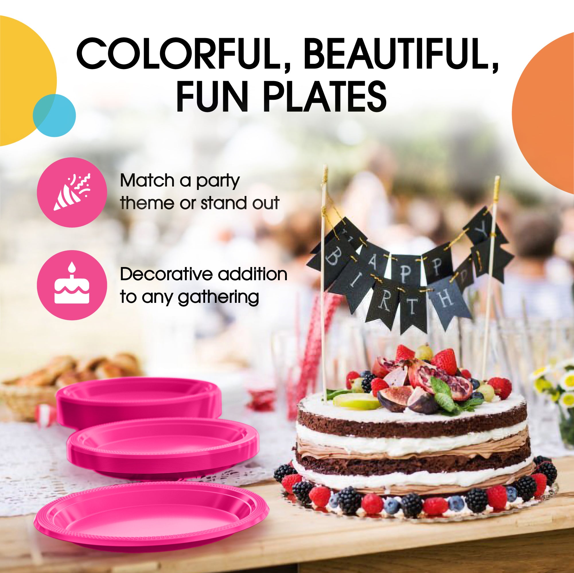 7 in. Cerise Plastic Plates | Case of 600