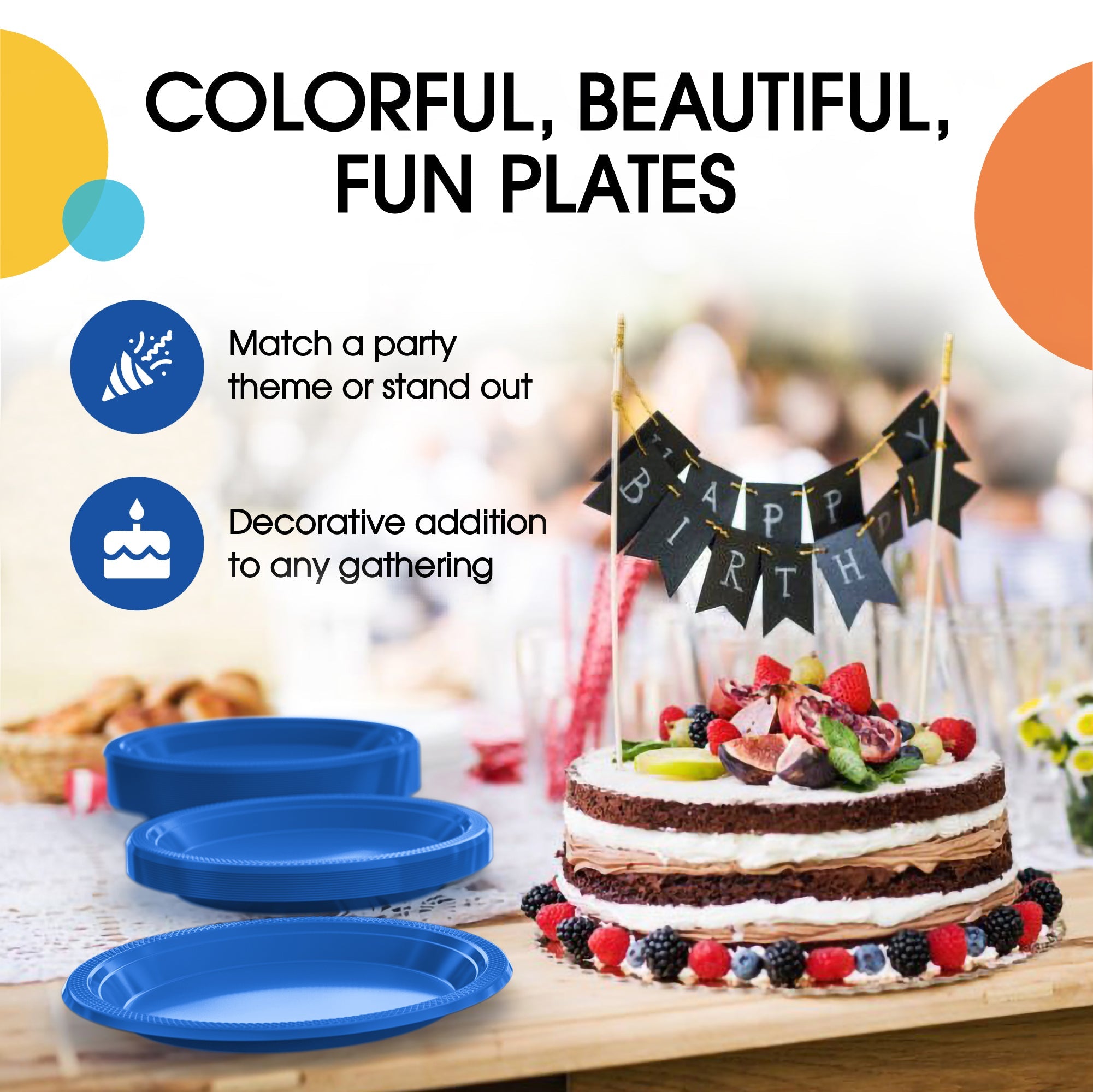 10 In. Dark Blue Plastic Plates | Case of 600