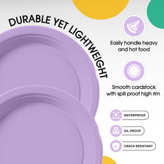 9 In. Lavender Plastic Plates | 8 Count
