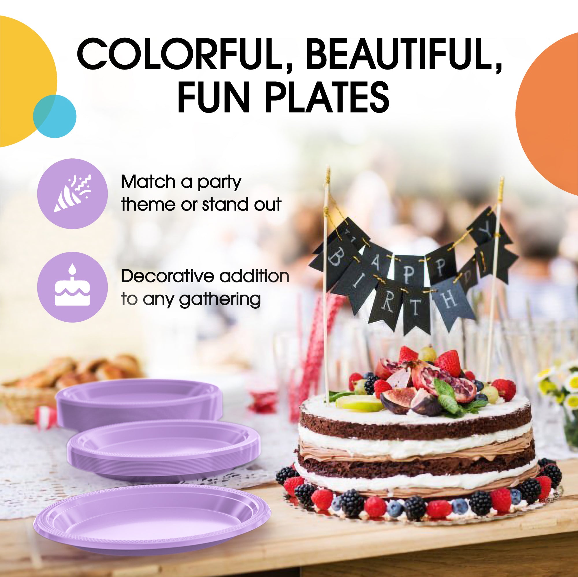 9 in. Lavender Plastic Plates | Case of 600