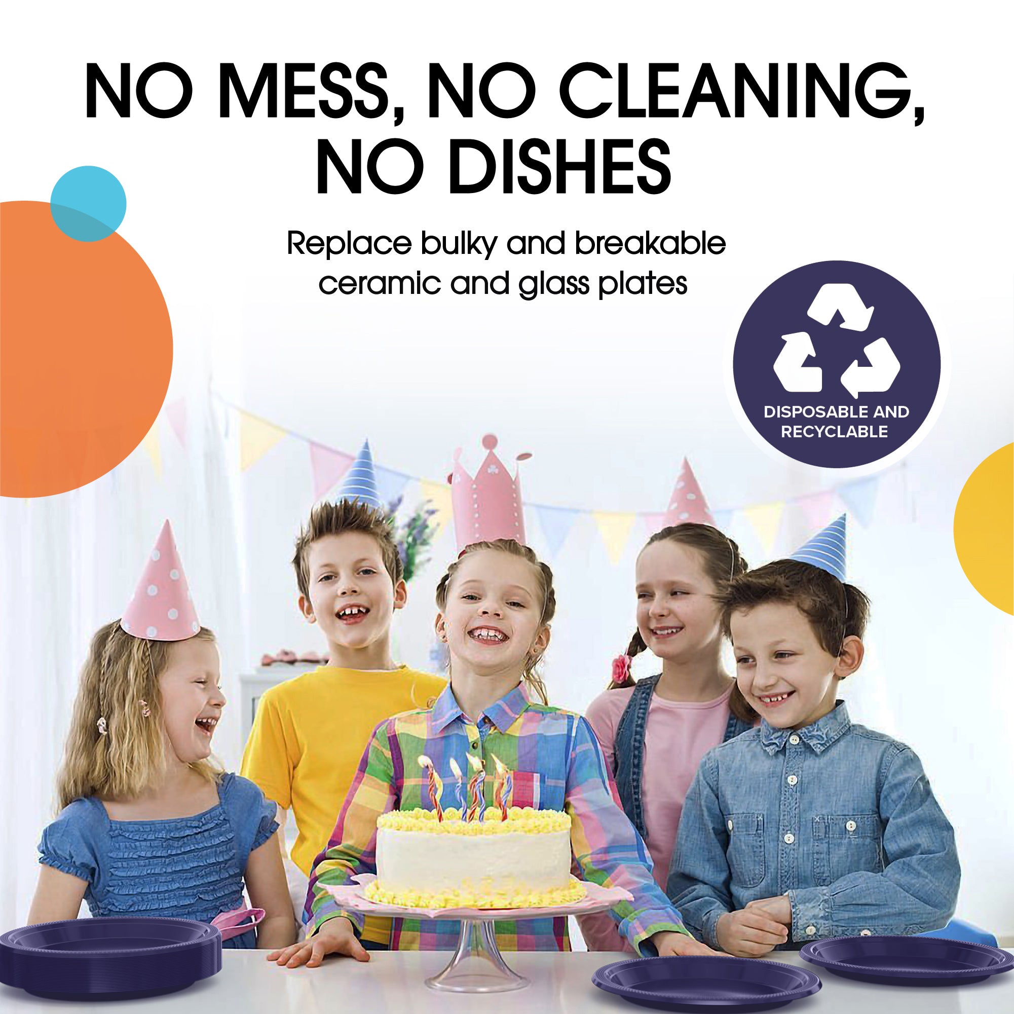 10 in. Navy Plastic Plates | 20 Ct.