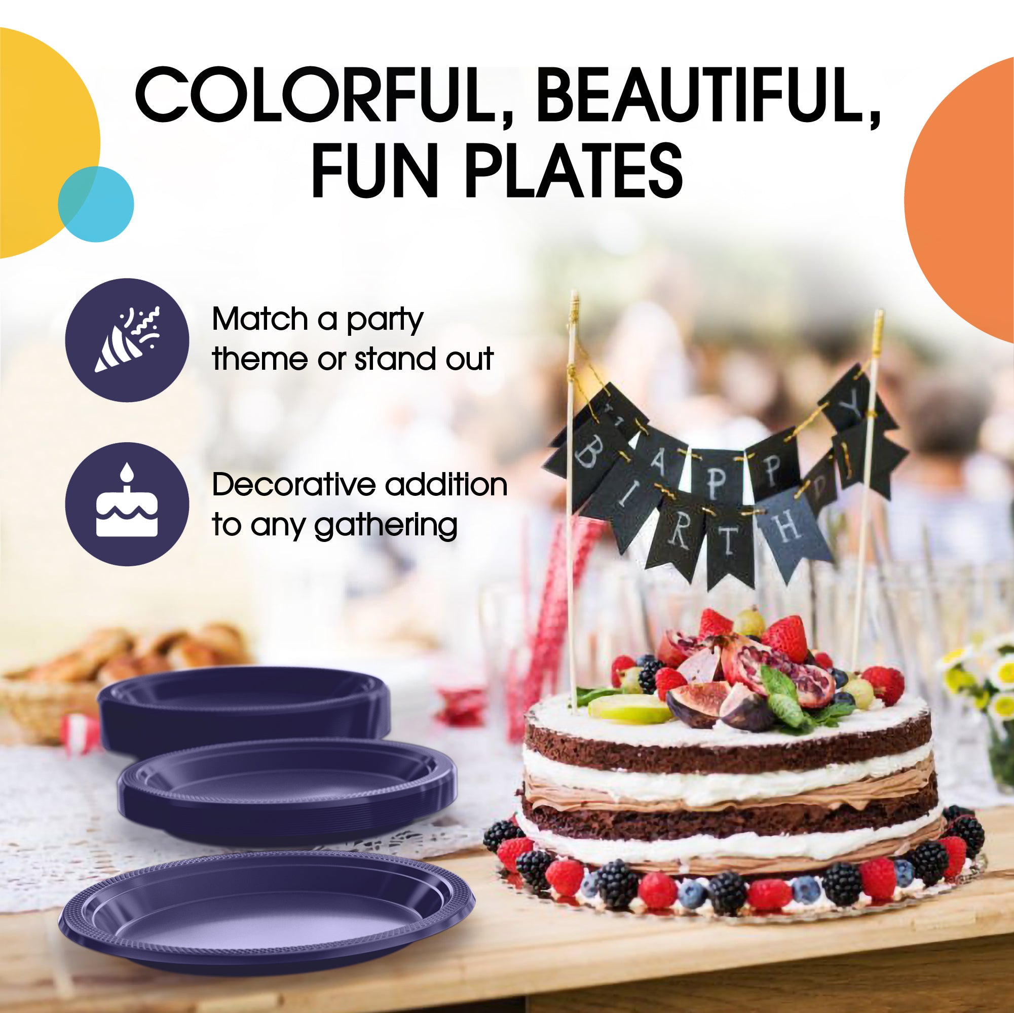 10 in. Navy Plastic Plates | Case of 600