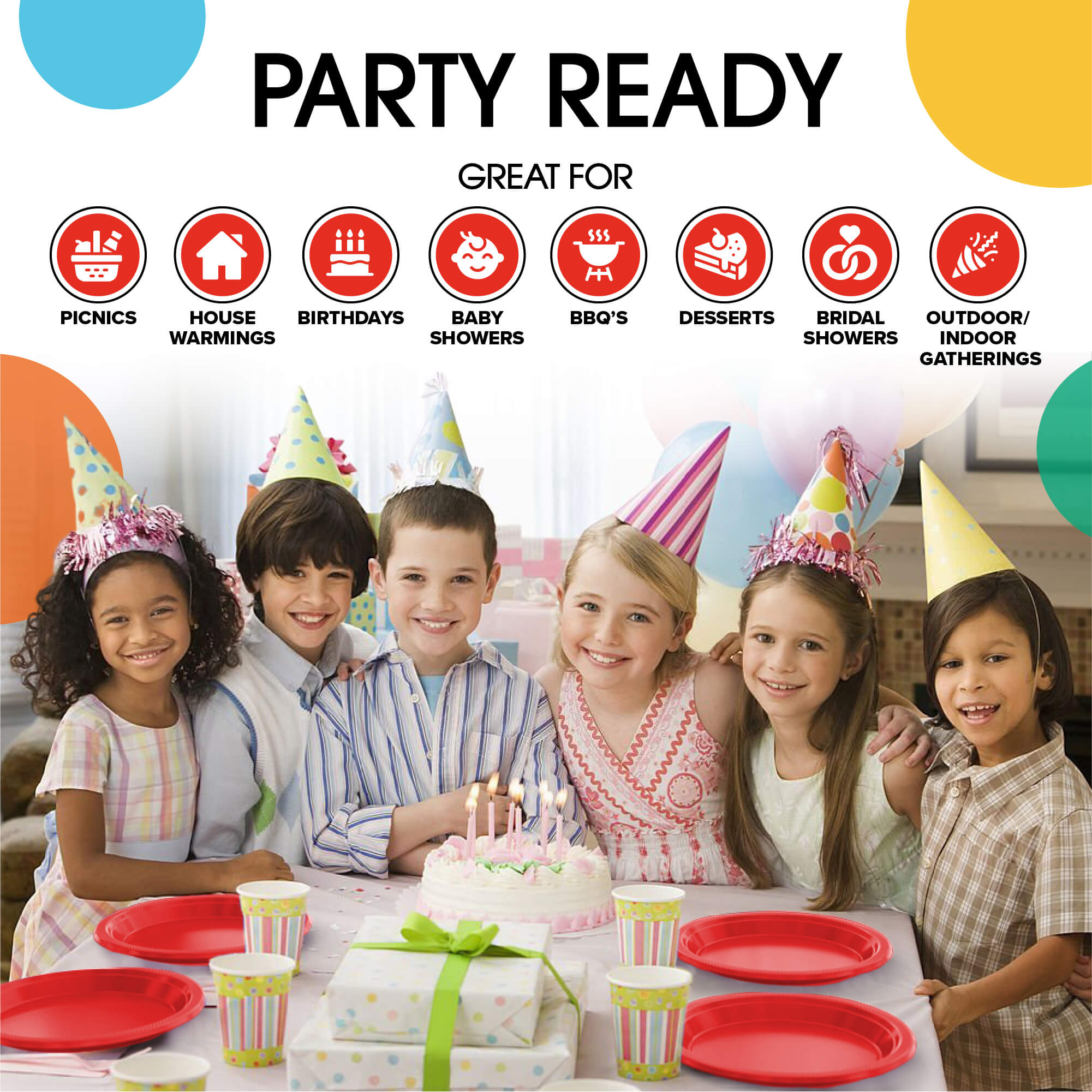 9 In. Red Plastic Plates | 50 Count