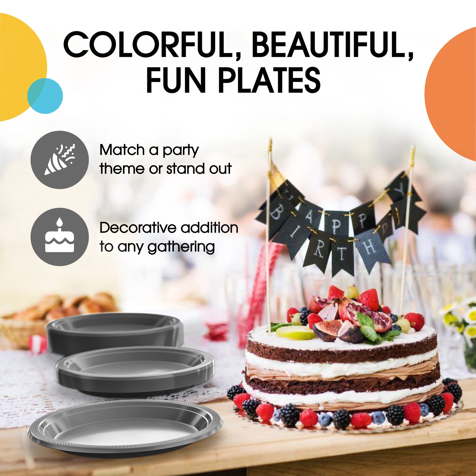 10 in. Silver Plastic Plates | 20 Ct.