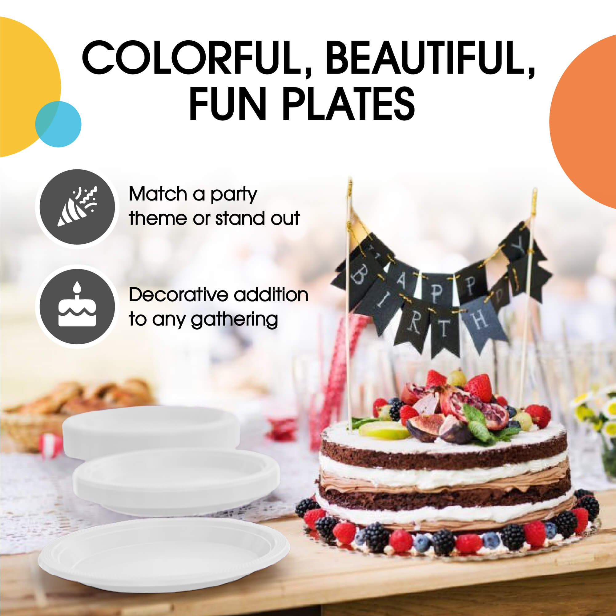 10 In. White Plastic Plates | 50 Count
