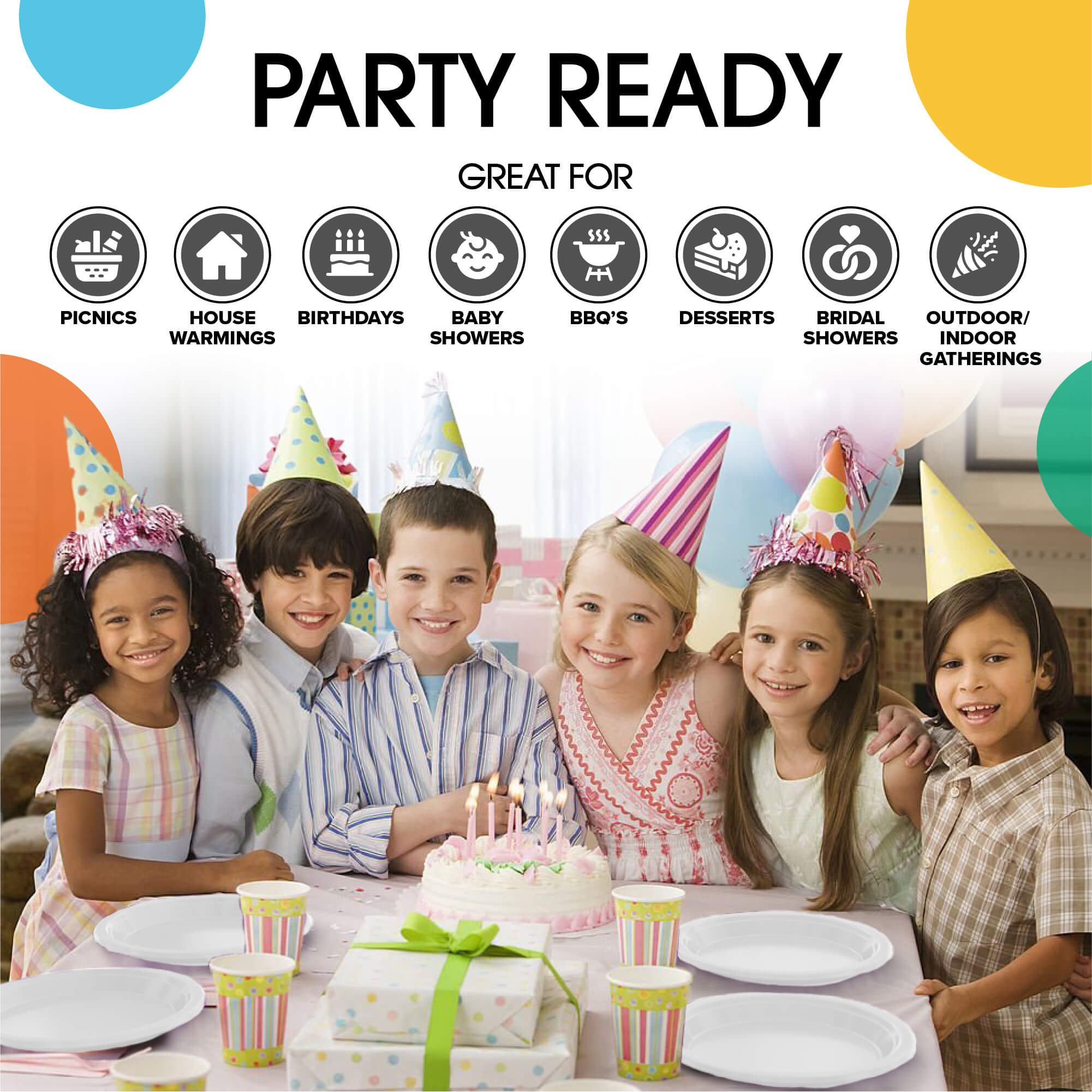 10 In. White Plastic Plates | 50 Count