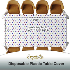 Multi Colored Polka Dot Plastic Table Covers | 12 Pack | 54 in. x 108 in.