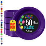 10 in. Purple Plastic Plates | 50 Count