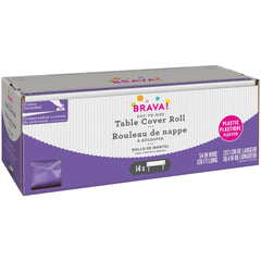 Purple Plastic Table Cover Roll with Cutter - 54 x 126 ft