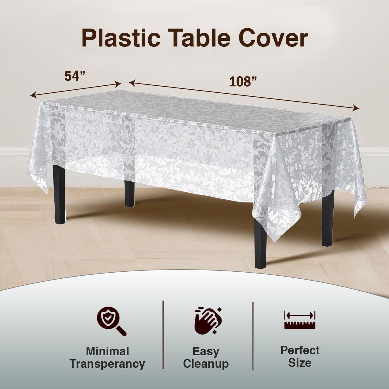White Lace Plastic Table Cover