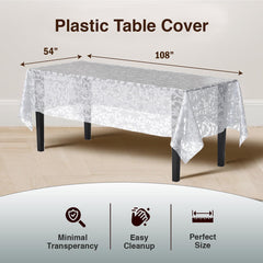 White Lace Plastic Table Cover
