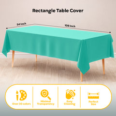 Mint Plastic Table Cover | Case of 48 | 54 in. x 108 in.