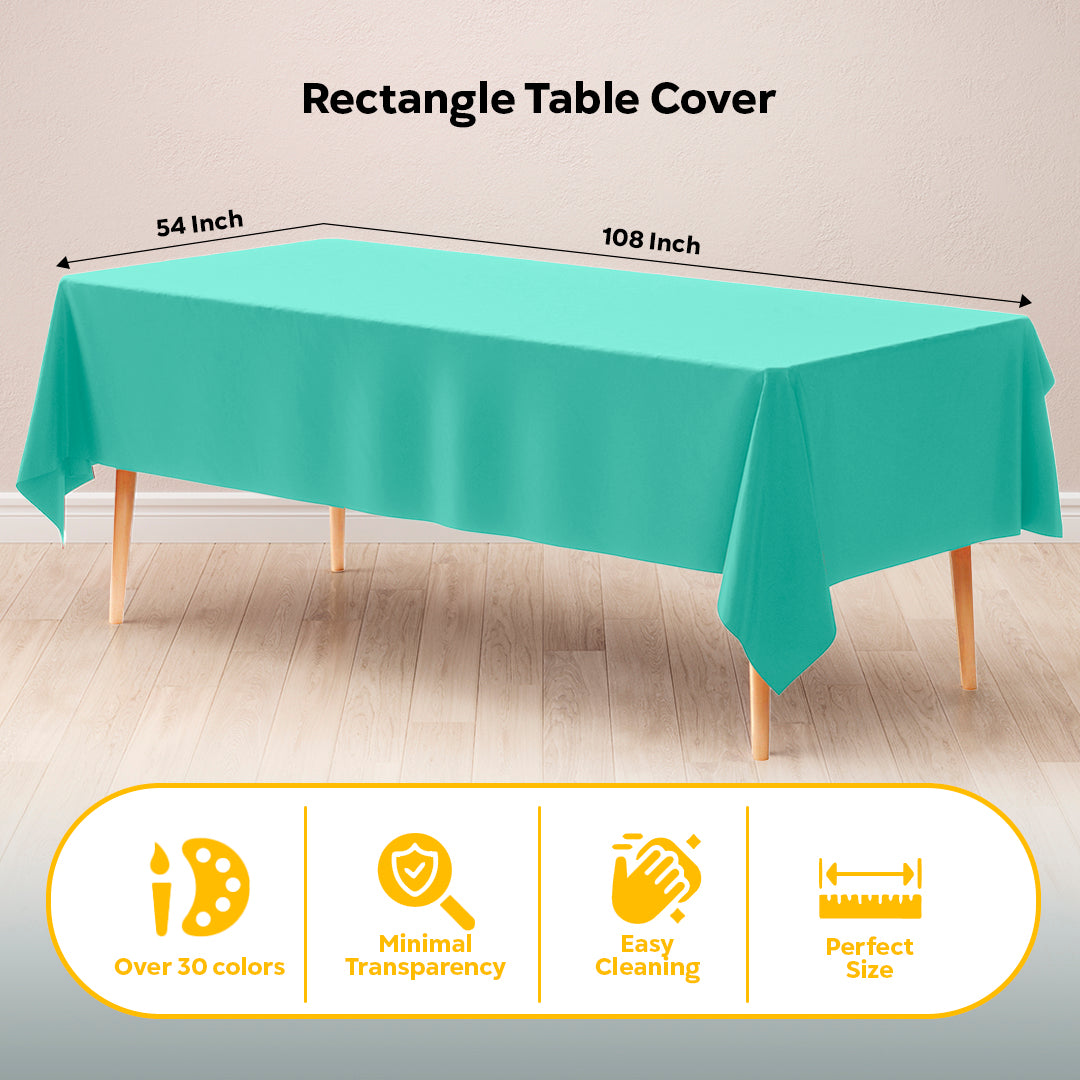 Mint Plastic Table Covers | 6 Pack | 54 in. x 108 in.