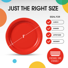 9 In. Red Paper Plates - 20 Ct.