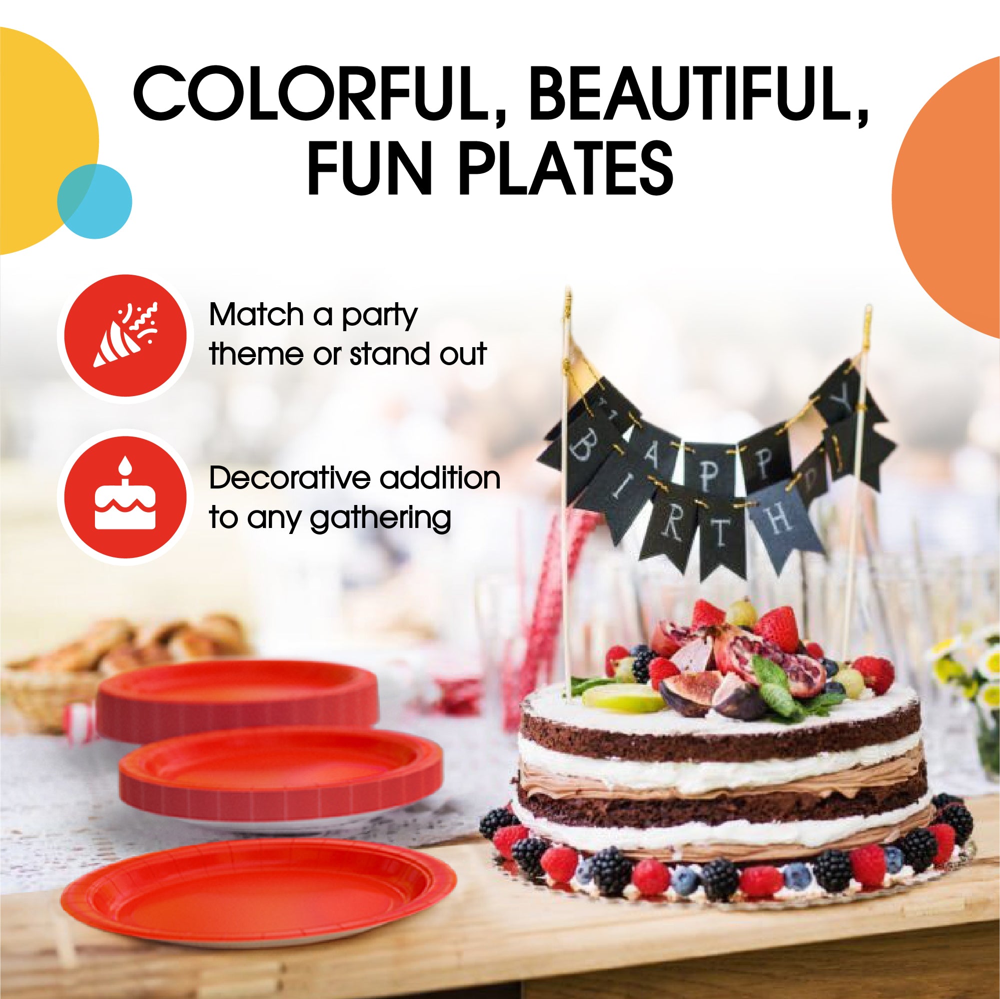 9 In. Red Paper Plates - 20 Ct.