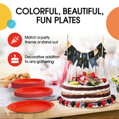 7 In. Red Paper Plates - 20 Ct.