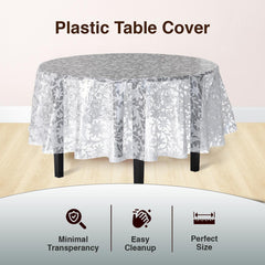 Round White Lace Plastic Table Cover