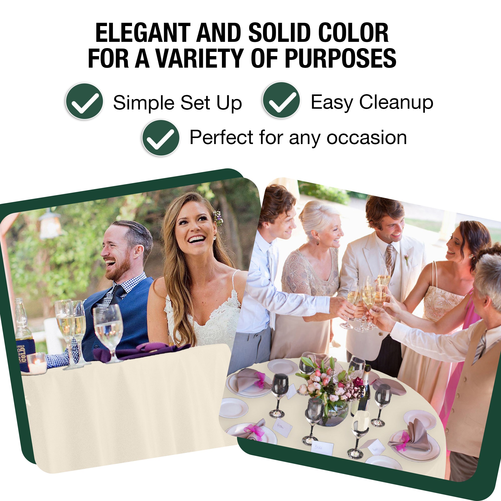 Premium 120" Round Ivory Table Cover