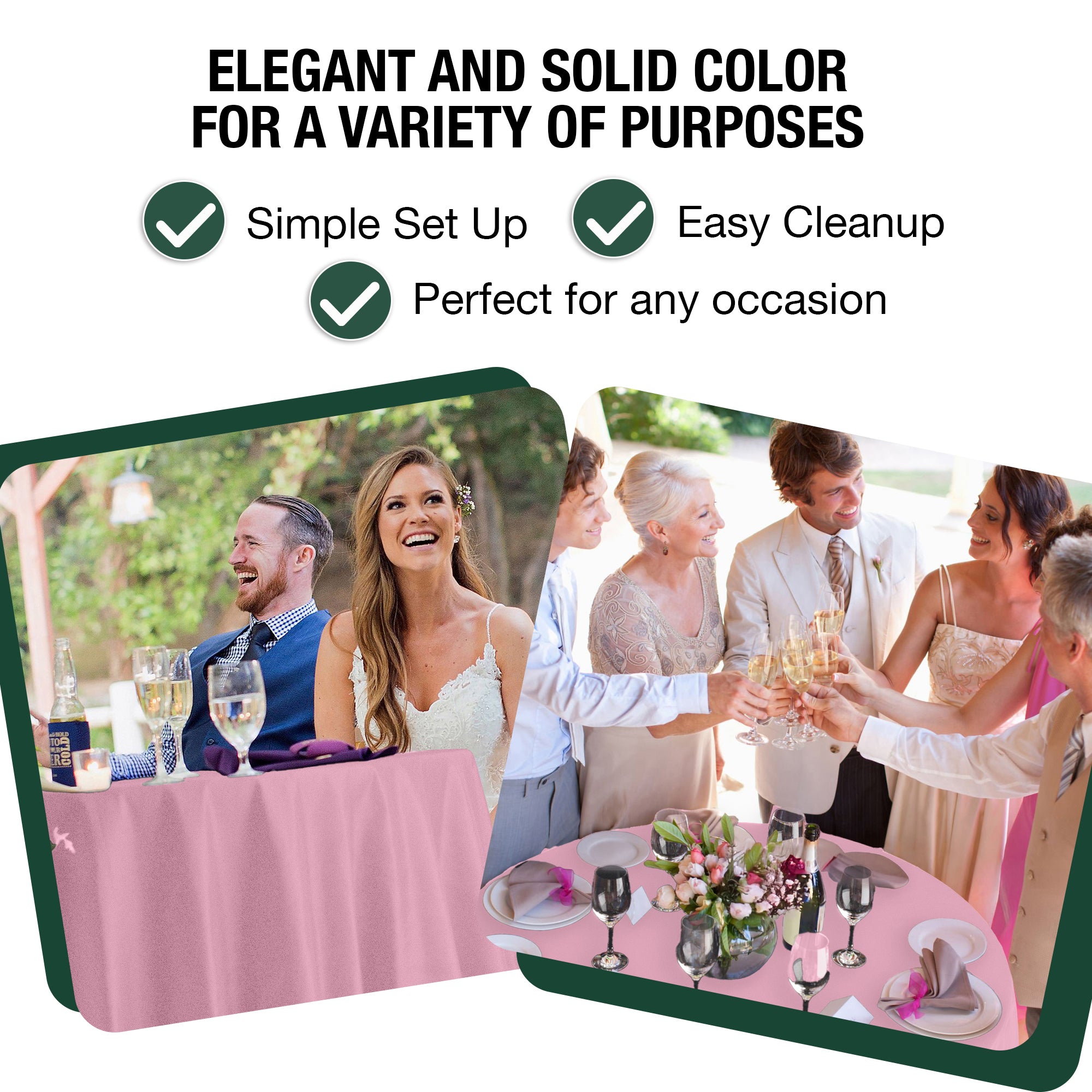 120 in. Premium Round Pink Plastic Table Cover