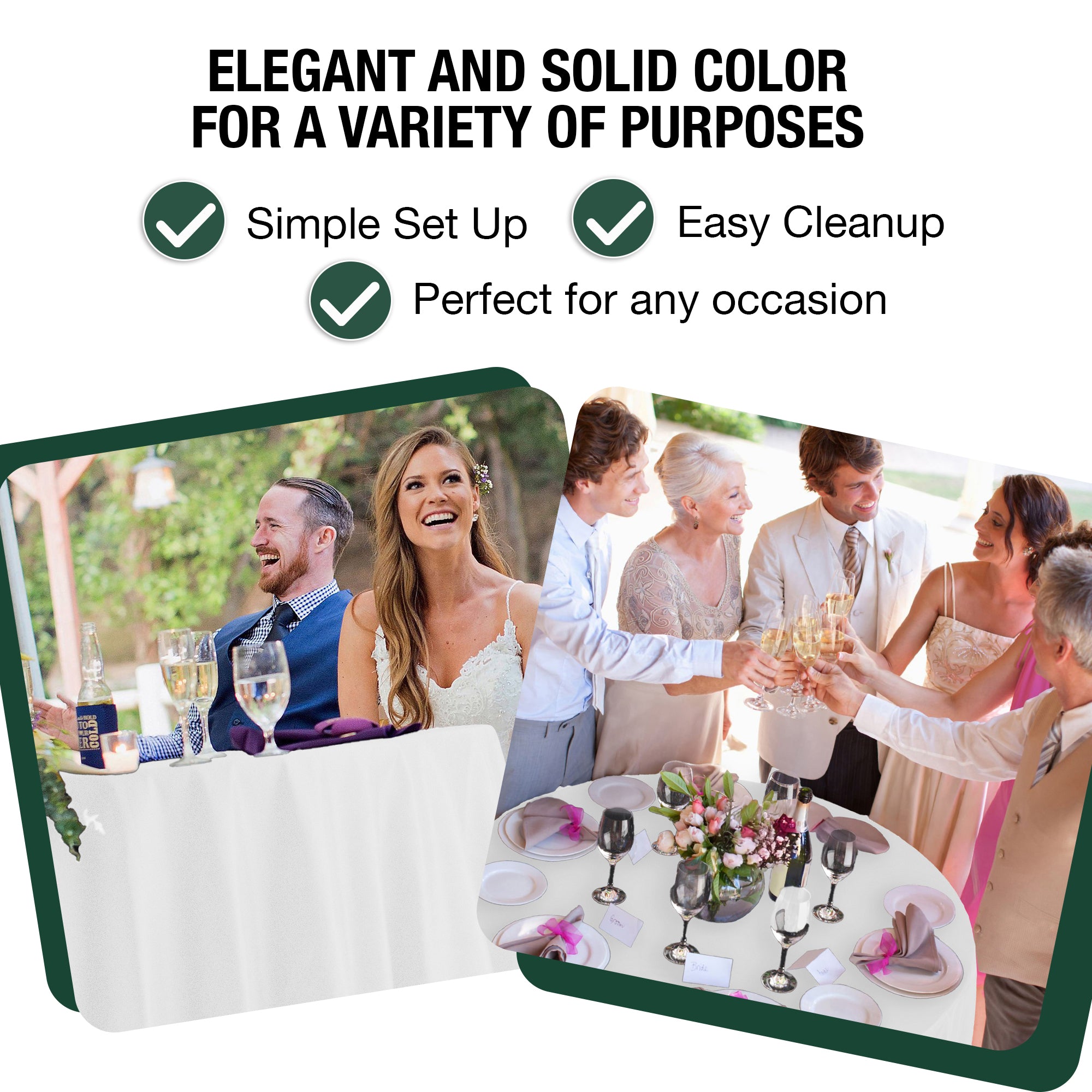 120 in. Premium Round White Plastic Table Cover | Case of 60