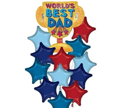 Best Dad Foil Balloon Bouquet - Premium Metallic